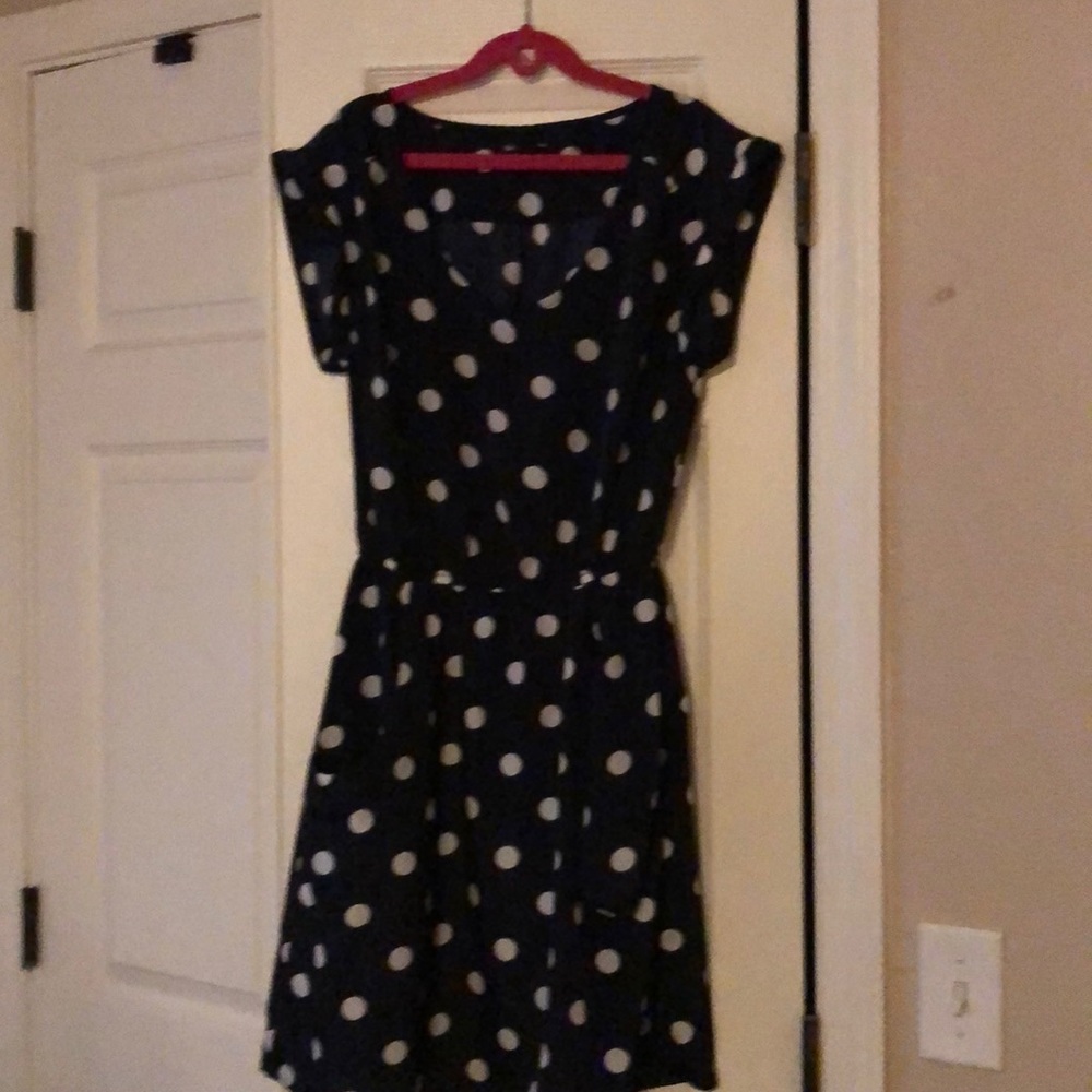 Gap Navy Blue Polka Dot Dress